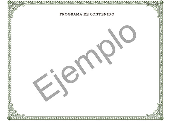 Parte trasera del certificado