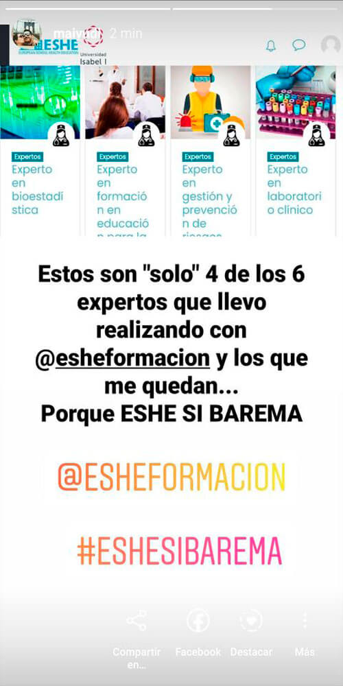 Estos son solo 4 de los 6 expertos que llevo realizando con @esheformacion y los que me quedan... Porque ESHE SI BAREMA. #ESHESIBAREMA