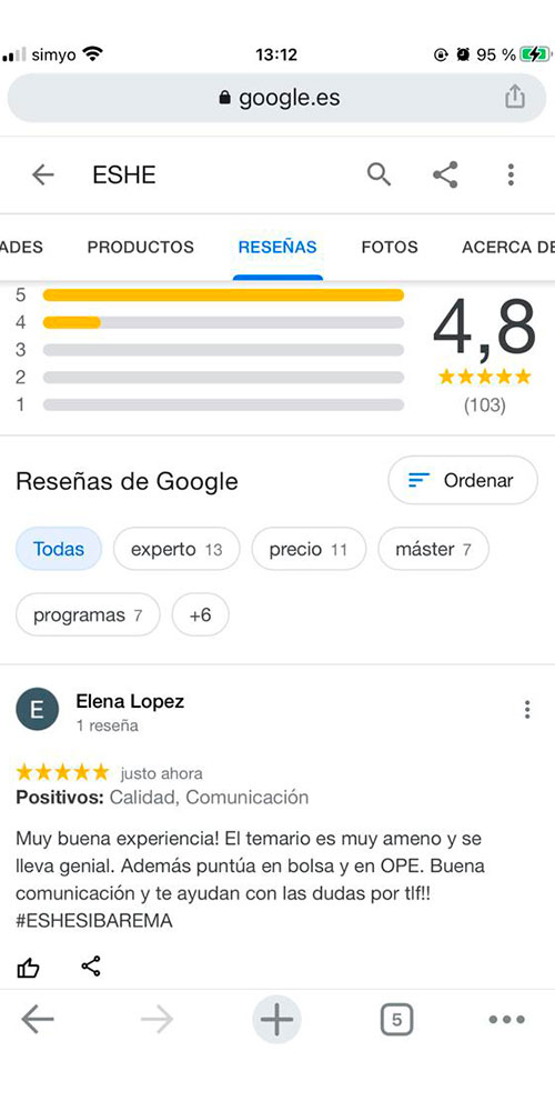 Muy buena experiencia! El temario es muy ameno y se lleva genial. Además puntúa en bolsa y en OPE. Buena comunicación y te ayudan con las dudas por tlf!!
#ESHESIBAREMA
