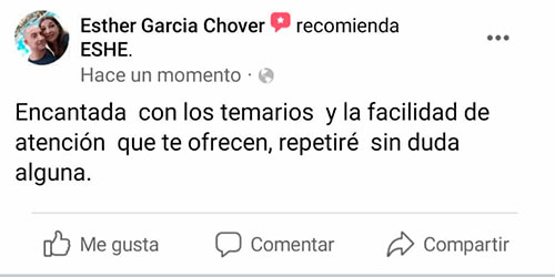 Encantada con los temarios y la facilidad de atención que te ofrecen, repetiré sin duda alguna.