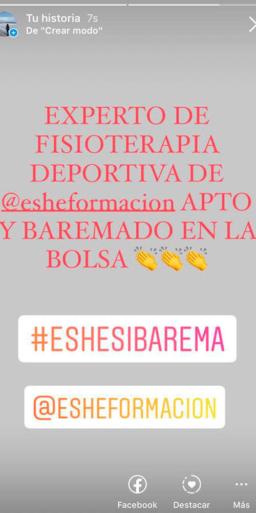 Experto de fisioterapia deportiva @esheformación Apto y Baremado en la Bolsa