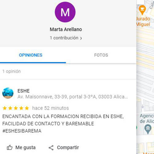 Encantada con la formación recibida en ESHE, facilidad de contacto y baremable
#ESHESIBAREMA